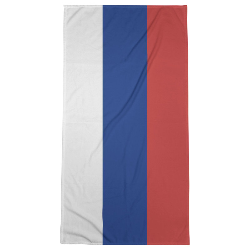 Beach Towel, White/Blue/Red, Microfiber