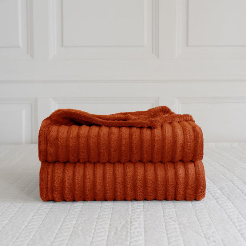 Machine Woven Throw Blanket, Orange, 200cm x 150cm