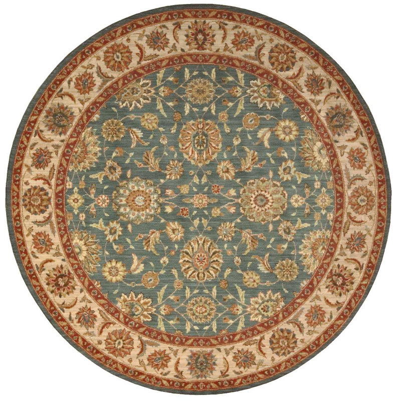 Crownover Wool Oriental Indoor Rug, Round 5'10"