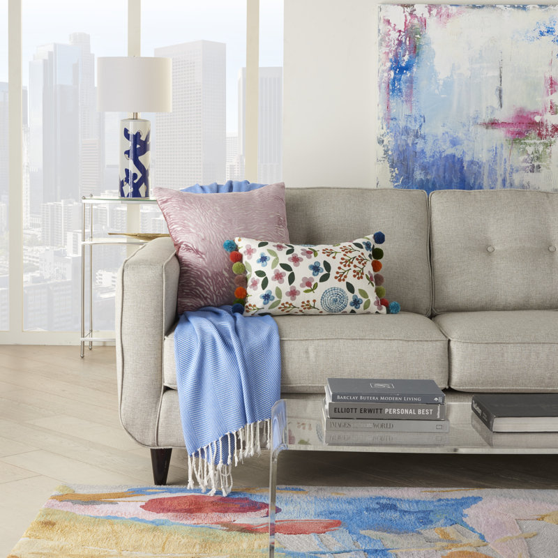Pom-poms Cotton Throw Pillow