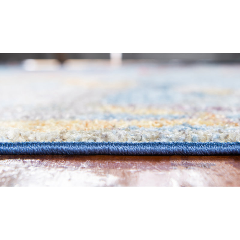 Multi-Color Abstract Easy Care Synthetic Runner Rug