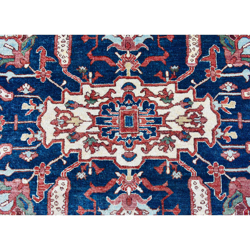 Wool Oriental Area Rug in Rust/Beige/Blue, Rectangle 8' x 10'