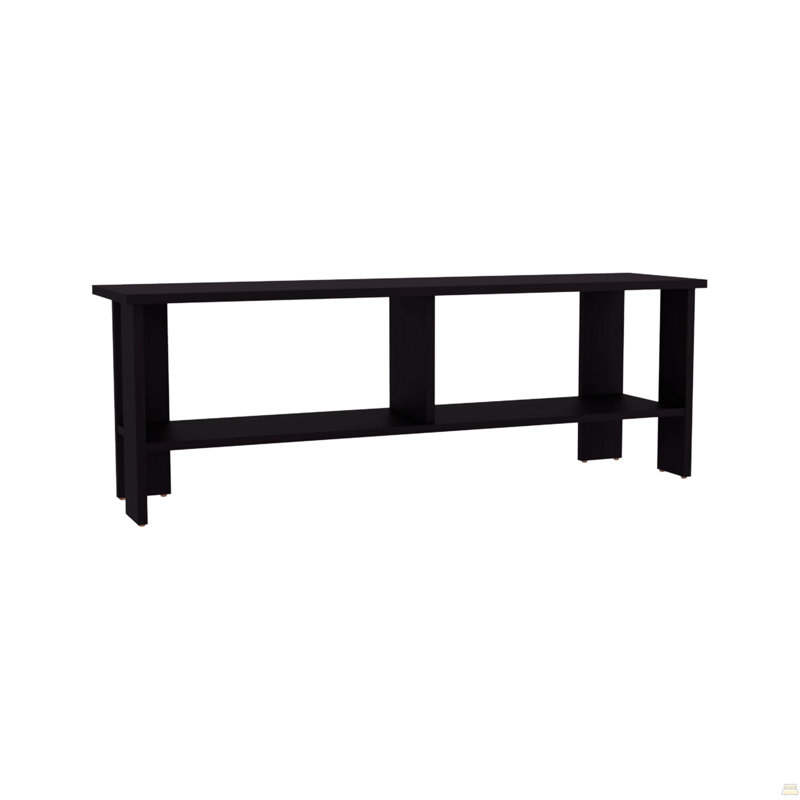 Meuble télé 47 po avec deux tablettes, Black