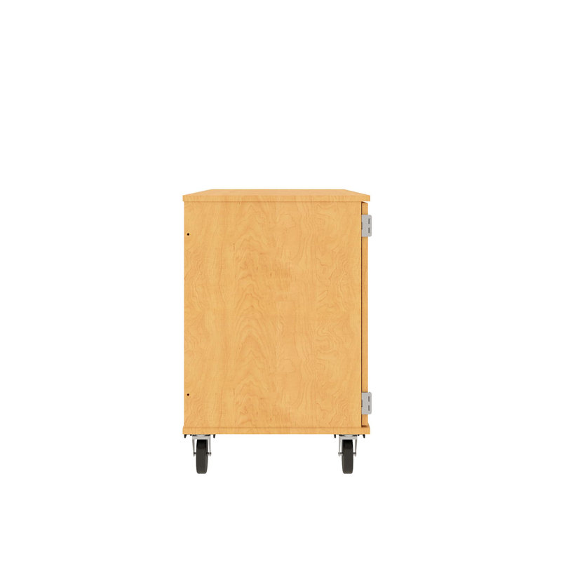 Armoire de rangement mobile à 4 compartiments avec portes verrouillables, Érable