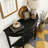 Half Moon Console Table with Drawer & Shelf-1470929459