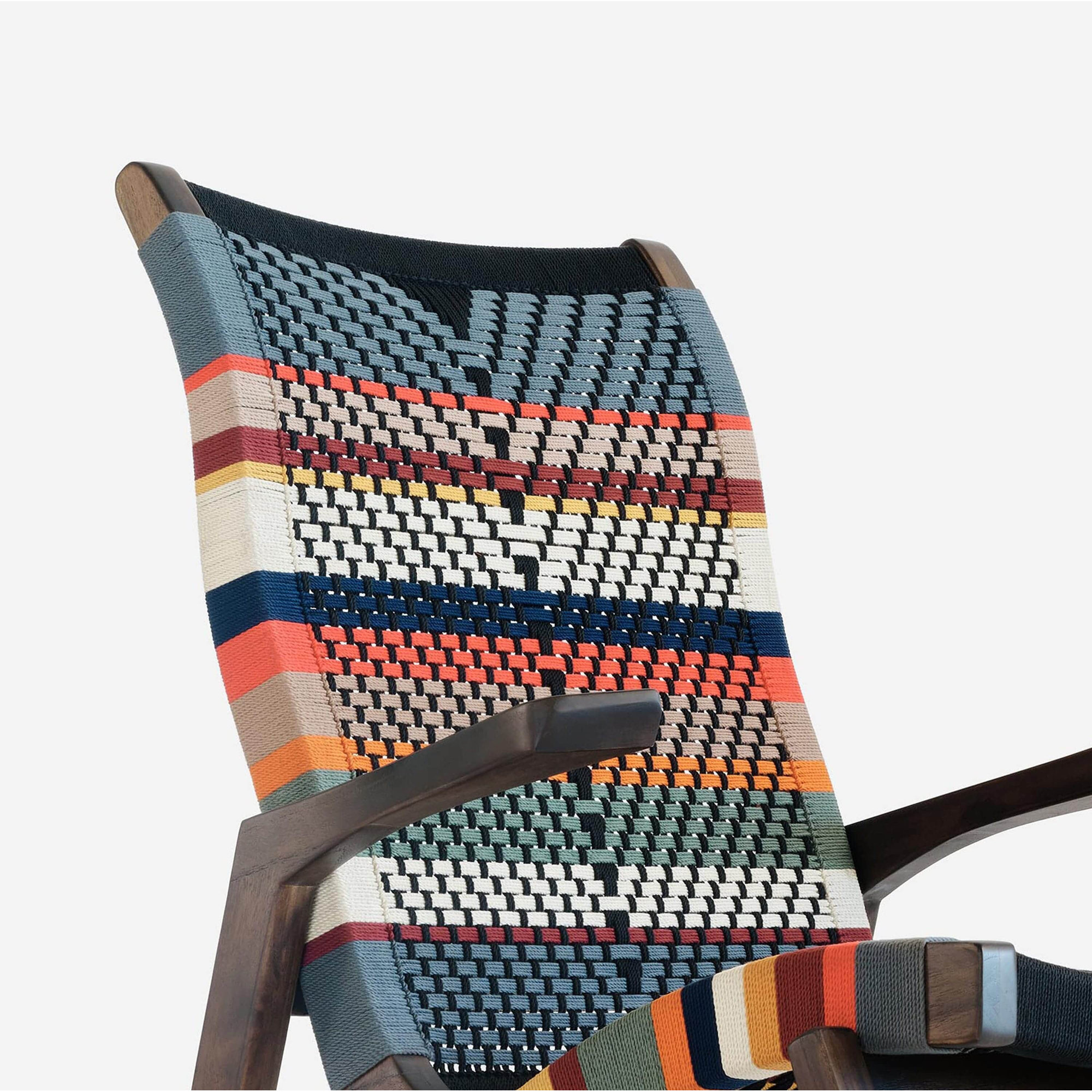 Amador Rocking Chair, San Geronimo Pattern, Black