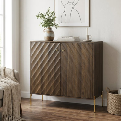 Sideboard buffet with storage, Mid-century modern style storage cabinets, Walnut sideboard for living room, Dining room, Entryway, Hallway, Kitchen