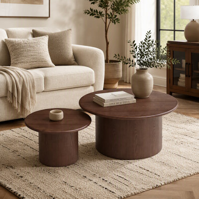 Ensemble de 2 tables basses en MDF pour salon, appartement et espace de loisirs
