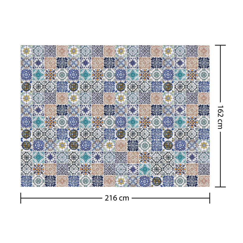 Décalcomanie murale mosaïque, H 63,78 po x l 85,04 po, Bleu