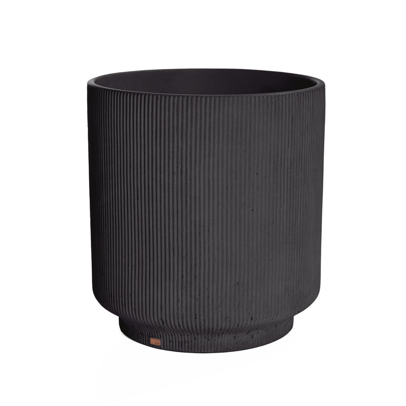 Konkretus Lotus 14.5'' Concrete Circular Bathroom Sink, Coal Black