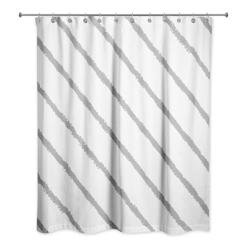 Toran Striped Shower Curtain, Gray