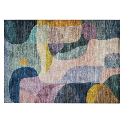 Machine Washable Indoor/Outdoor Chantille ACN1119 Green Rug