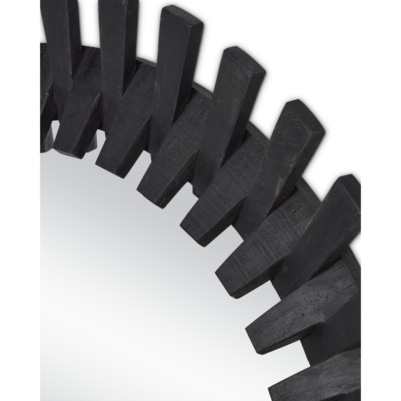 Diza Round Wall Mirror, Black