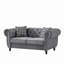 Canapés compacts en velours de style Chesterfield en bois de 65 pouces pour le bureau à domicile