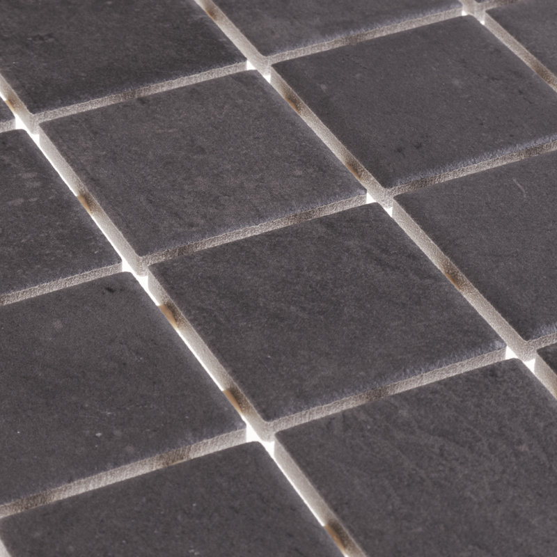 Fairfield 2" x 2" Ceramic Mosaic Tile, Iron Gray