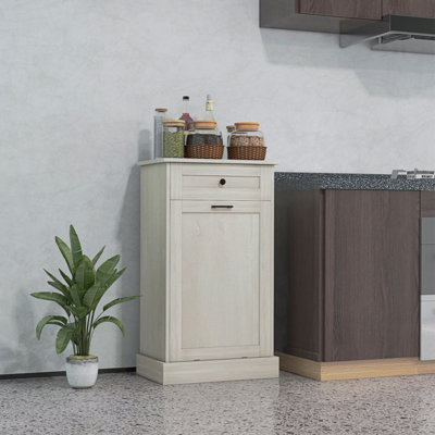 Kitchen Tilt Out Trash Bin Cabinet Free Standing Recycling Cabinet Trash Can Holder