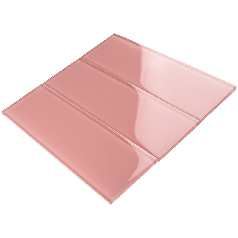 Carreau de mosaïque en verre Crystile 4 po x 12 po, Rose