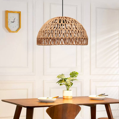 Elegant Adjustable Chandelier Light Fixture, Metal Body, Natural Finish | Ø11.5 x H2.8 inches Base Plate, Cap Size Ø11.4 x H6.3 inches, Height Adjustable from 8.7 to 27.6 inches | E27 Socket, Max 40W, Ideal for Home Dining Rooms & Living Spaces