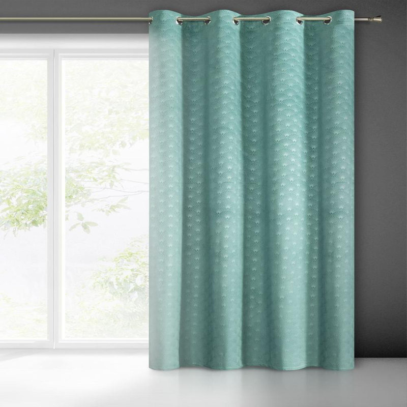 Julia Eyelet Blackout Curtain, Turquoise