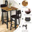 Ensemble de table de bar 3 pièces pour 2 personnes, table de pub carrée 23,6 po avec 2 chaises rembourrées en polyuréthane, ensemble de table de cuisine à hauteur de comptoir pour petits espaces, bar, restaurant, appartement-122919376