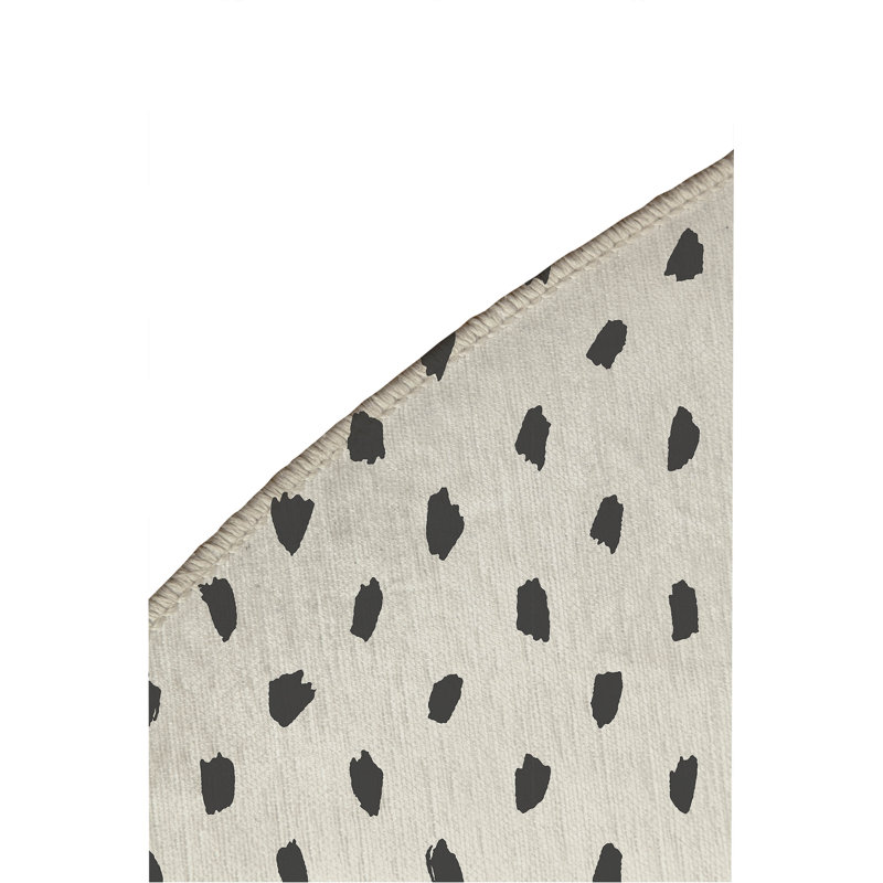 Splat Point Non-Slip Outdoor Rug, Round 5'