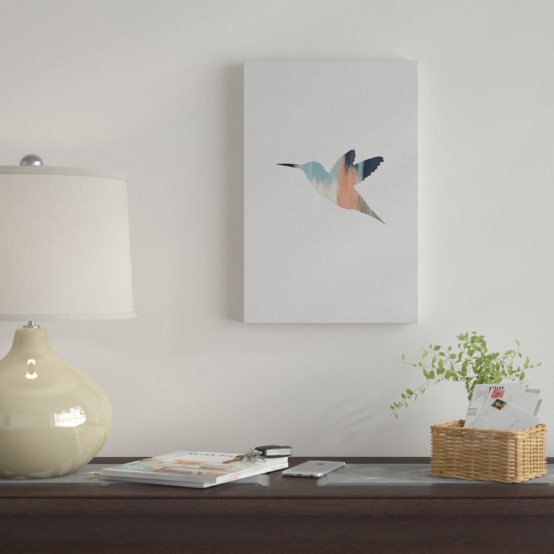 « pastel hummingbird », impression sur toile, H 12 po x l 8 po x P 0,75 po, Toile tendue, Pas de tapis