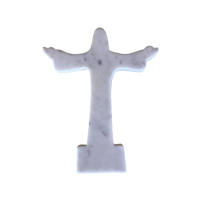 Christ Rédempteur croix de marbre blanc