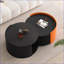Table basse ronde noire compacte avec rangement extensible, sans assemblage pour les petits salons-1756533715