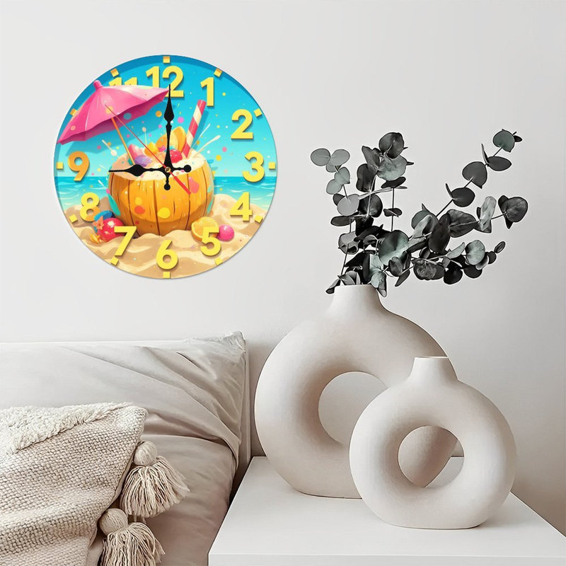 Décoration murale horloge Summer Beach Coconut