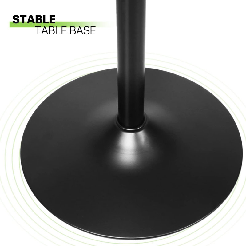 Round Metal Base Dining Table, Black, Red
