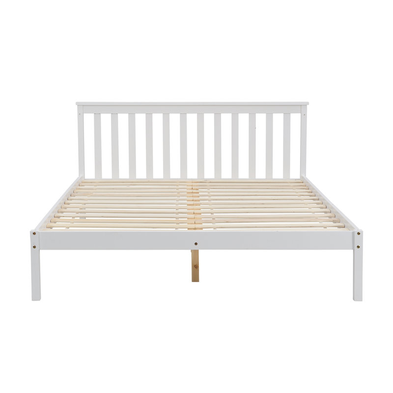 Matthew Solid Wood Bed, White, Double (4'6)