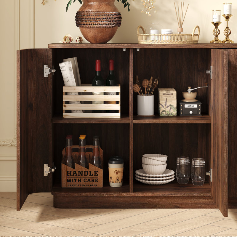63" Wide 4-door Sideboard, Walnut