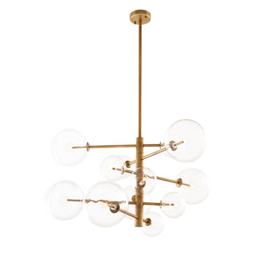 Argento 12 - Light Dimmable Sputnik Modern Linear Chandelier