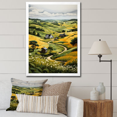 Paysage de campagne Blountstown vert et jaune - impression