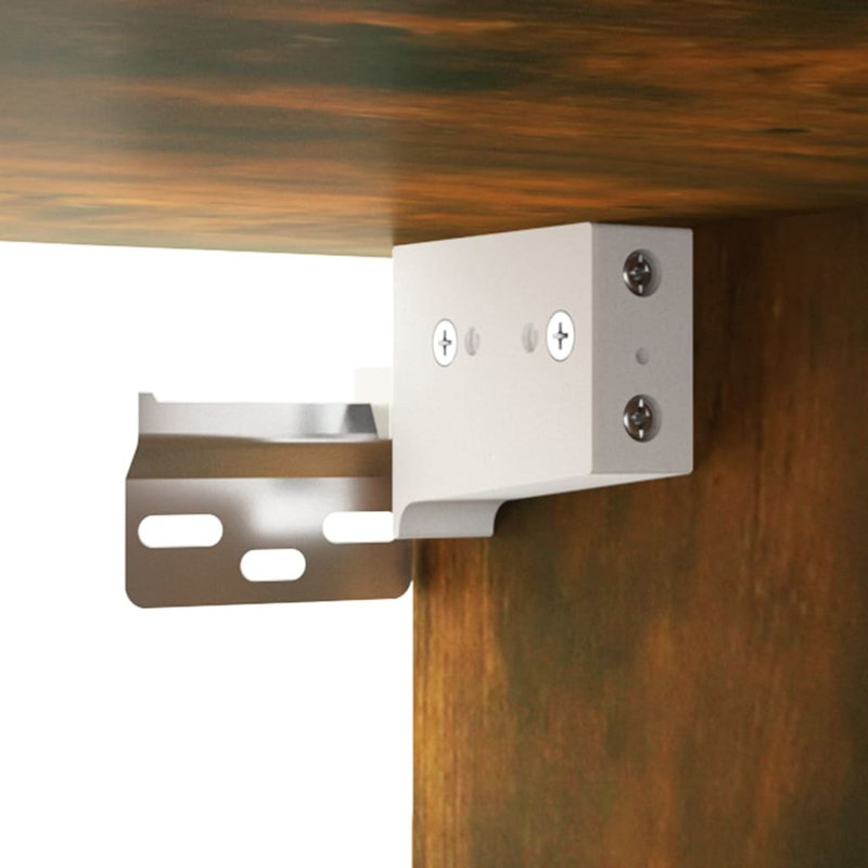 17 Stories Wall-Mounted Bedside Cabinet, Smoked Oak, Individual