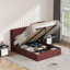 Structure de lit tapissier Annek avec rangement relevable, tête de lit à oreilles de H 40,9 po, lattes de bois et structure en métal, plusieurs tailles et options de tissu disponibles-1542131019-1542673010