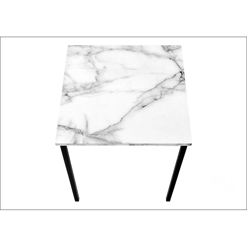 Ensemble de table avec structure en métal noir, Blanc