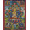 Manjushri - divinité bouddhiste tibétaine (Thangka sans brocart) | Or pur 24 carats avec peinture acrylique