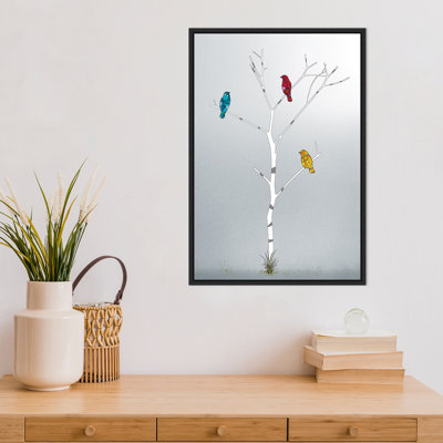 «Three in a Tree (Birds)» par Marvin Pelkey, reproduction d'art graphique sur toile flottante