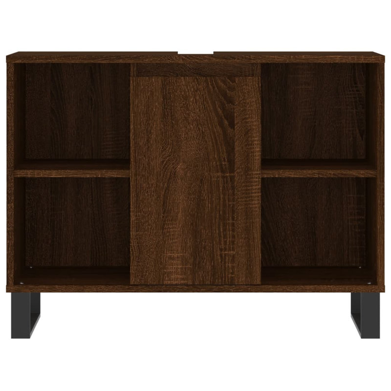 Adriene Freestanding Bathroom Cabinet, Brown Oak