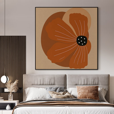 Très grande reproduction d'art sur toile - Fleur, art floral moderne, décoration pour le salon ou la chambre à coucher - «Assemblage requis du cadre (cadre non fini)»