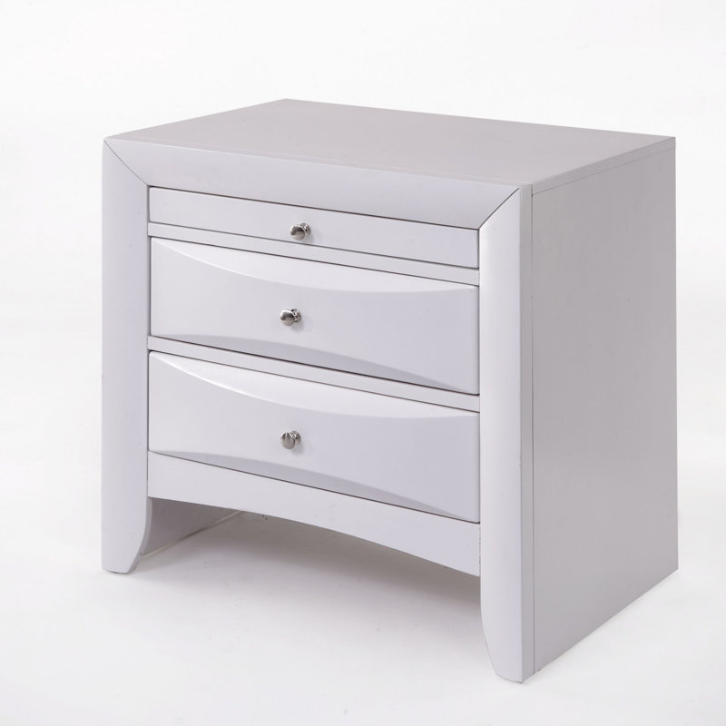Table de chevet 3 tiroirs Elegant White