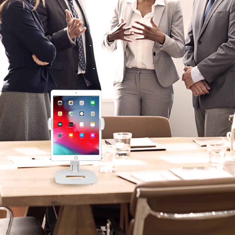 Système de fixation universel pour bureau ajustable pour iPad SH-SHOPPERALL SA-205D, Blanc