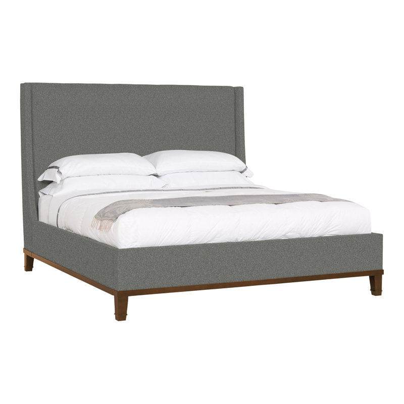 Michael Weiss Upholstered Wingback Bed, Ian Pewter, Havana