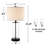 Quinita 23"  Glass Table Lamp Set with Touch Control,  LED Bulbs, USB Ports-90487947