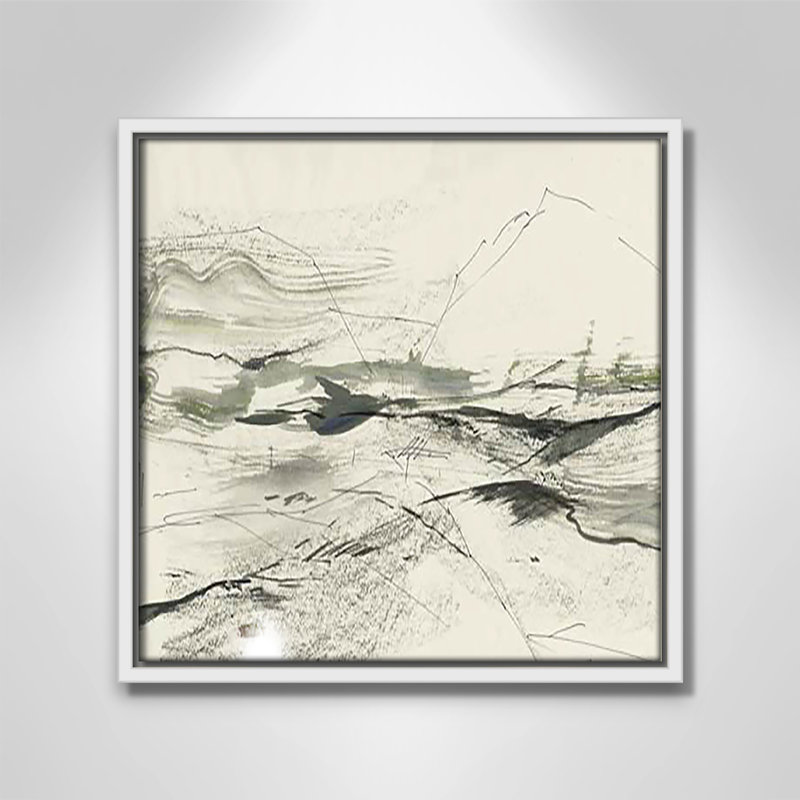 " Green Sketches " by PI Studio, H 13,5 po x l 13,5 po x P 2 po, Cadre flottant blanc