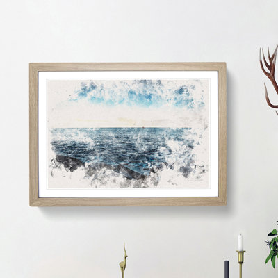 A Boat in the Distance Watercolour - Picture Frame Graphic Art Print