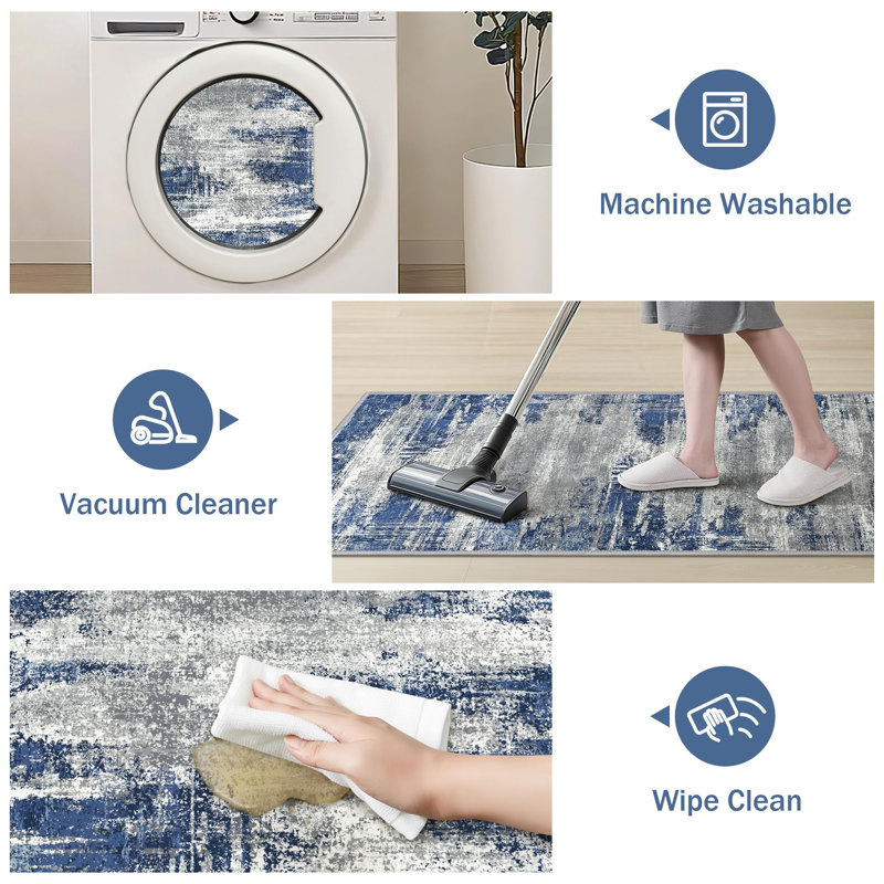 Non-Slip Machine Washable Kitchen Mats（Set of 3), Runner 59" x 20"