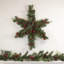 32" Pre-Lit Artificial Mixed Pine And Berries Christmas Snowflake Wreath