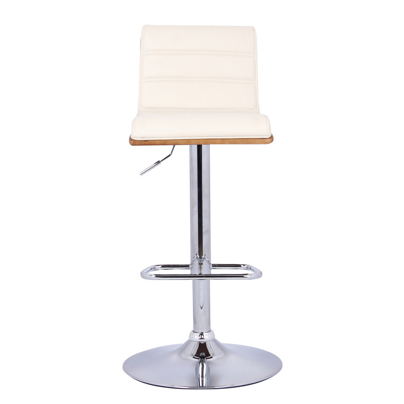 Swivel Upholstered Adjustable Height Counter Stool, Cream
